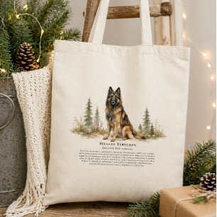 Bolso De Tela Perro Tervuren Belga Acuarela Raza Cita