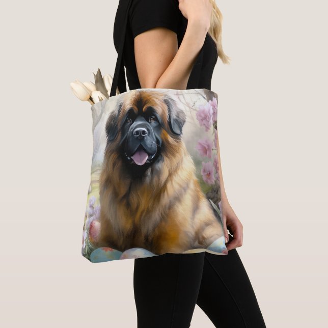 Bolso De Tela Perro tibetano castiff con festividad de huevos de (Detalle)