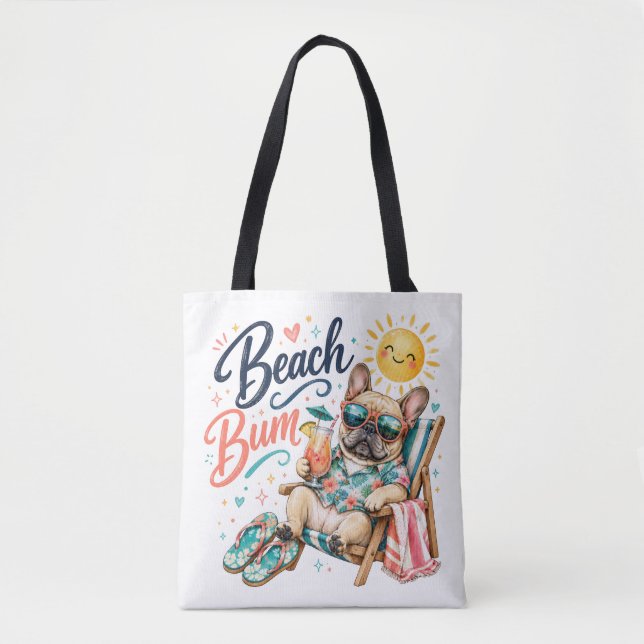 Bolso De Tela Perro Vagabundo de Playa (Anverso)