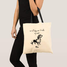 Bolso De Tela Perro Vienés Dachshund Humor Nombre de Mascota Neg