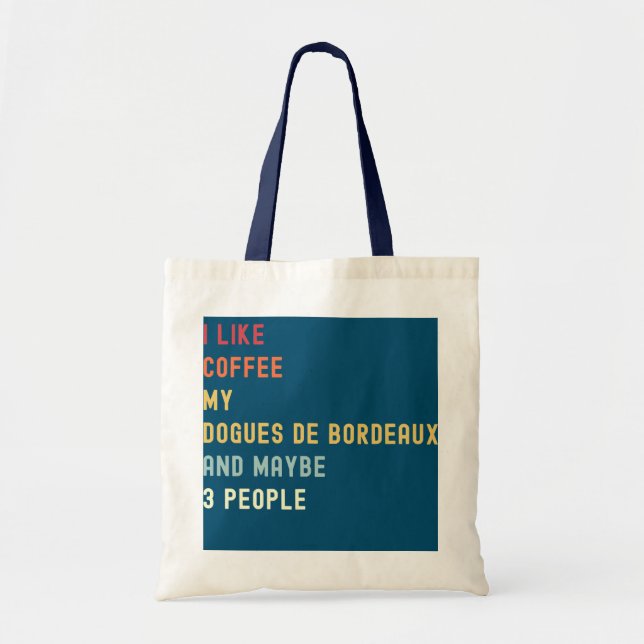 Bolso De Tela Perro y café retro divertidos de Burdeos (Frente)