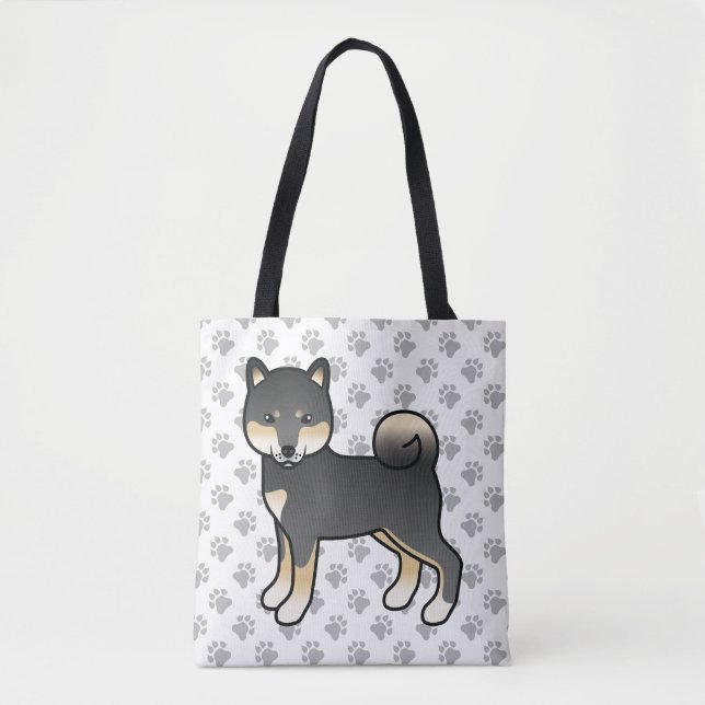 Bolso De Tela Perro y garras de dibujos animados Black And Tan S (Anverso)