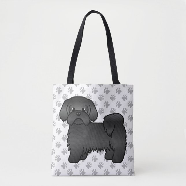 Bolso De Tela Perro y garras de dibujos animados chiitas negros  (Anverso)