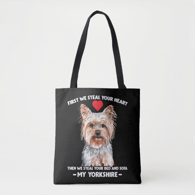 Bolso De Tela Perro Yorkshire amante de las mascotas (Anverso)