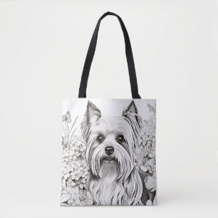 Bolso De Tela Perro Yorkshire Terrier Peaceful Nature Prairie Ma