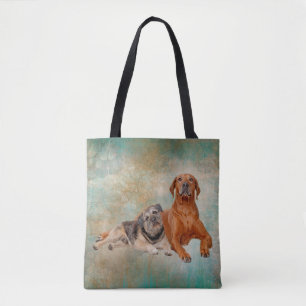 Bolso De Tela Perros Adorables Sobre El Arte