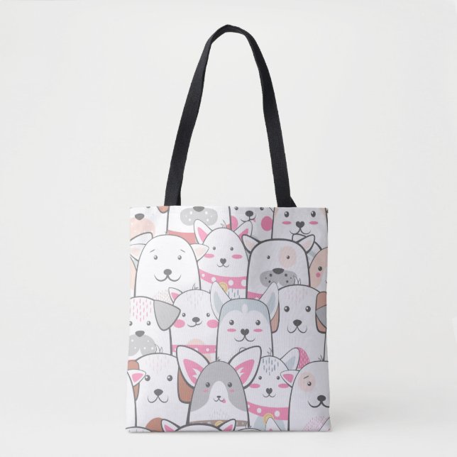 Bolso De Tela Perros Cute Doodle (Anverso)