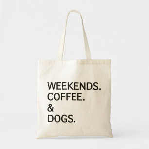 Bolso De Tela Perros de café de fin de semana