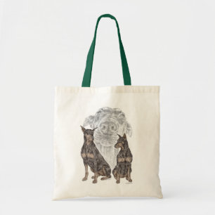Bolso De Tela Perros de Doberman Negro
