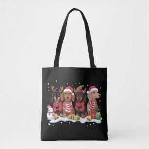 Bolso De Tela Perros de Navidad Amante Dachshund Mamá Perro