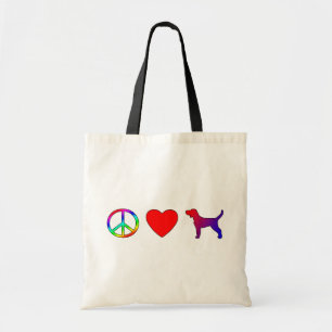 Bolso De Tela Perros de Plott del amor de la paz
