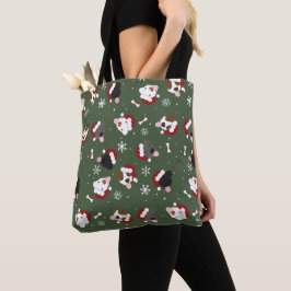 Bolso De Tela Perros de Santa en Verde