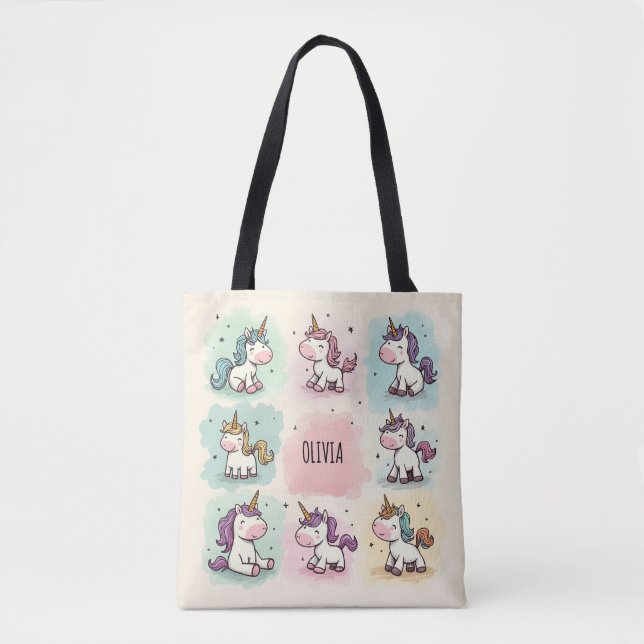 Bolso De Tela Perros de unicornio mullidos (Anverso)