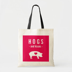 Bolso De Tela Perros divertidos de San Valentín y besos con cer
