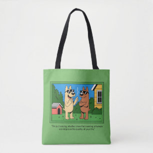 Bolso De Tela Perros Divertidos Dueños de Cita de Dibujos Animad
