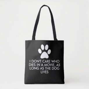 Bolso De Tela Perros en películas con la impresión blanca de l