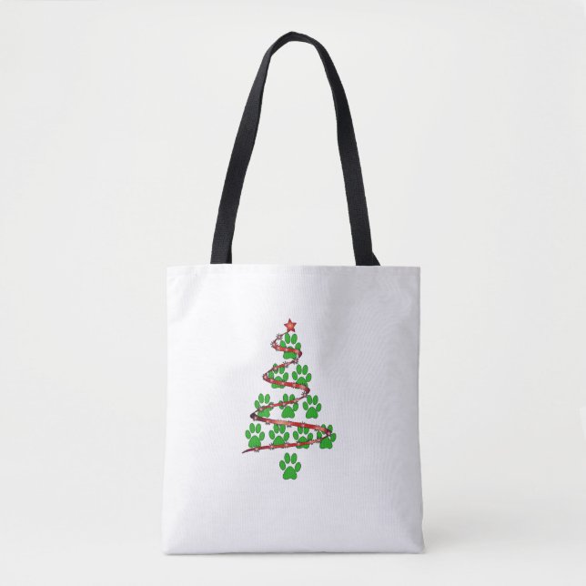 Bolso De Tela Perros imprimen árbol de Navidad para los amantes  (Anverso)