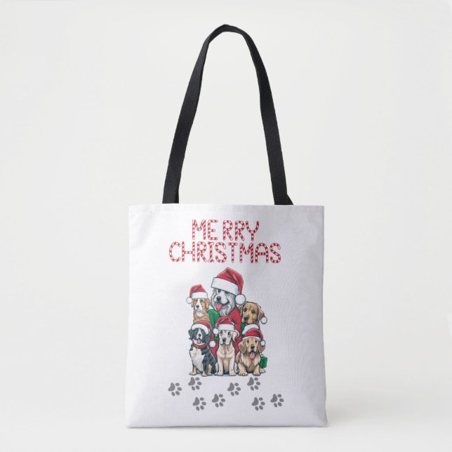 Bolso De Tela Perros navideños (Anverso)