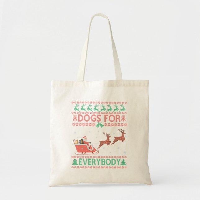 Bolso De Tela Perros Para Todos Navidades Graciosos Dulce (Frente)