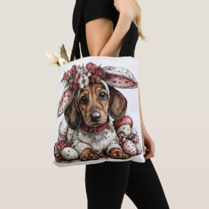 BOLSO DE TELA PERROS PUPPY ADORABLES Y RAROS CON TEMA DE PASCUA
