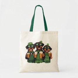 Bolso De Tela Perros rotuiler del Día de San Patricio