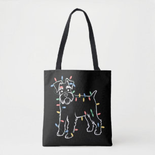 Bolso De Tela Perros Schnauzer Árbol Navidad Xmas Mascota Animal