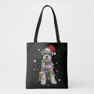 Bolso De Tela Perros Schnauzer Árbol Navidad Xmas Mascota Animal