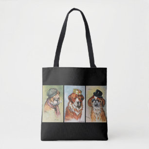 Bolso De Tela Perros, tríptico personalizado