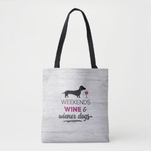 Bolso De Tela Perros vitivinícolas los fines de semana