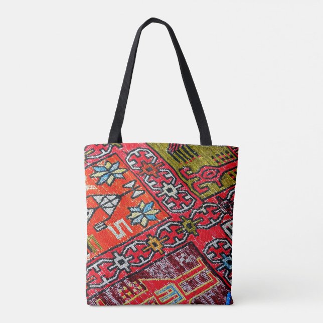 Bolso De Tela Persa Oriental, Patrón Turco, Alfombra (Reverso)