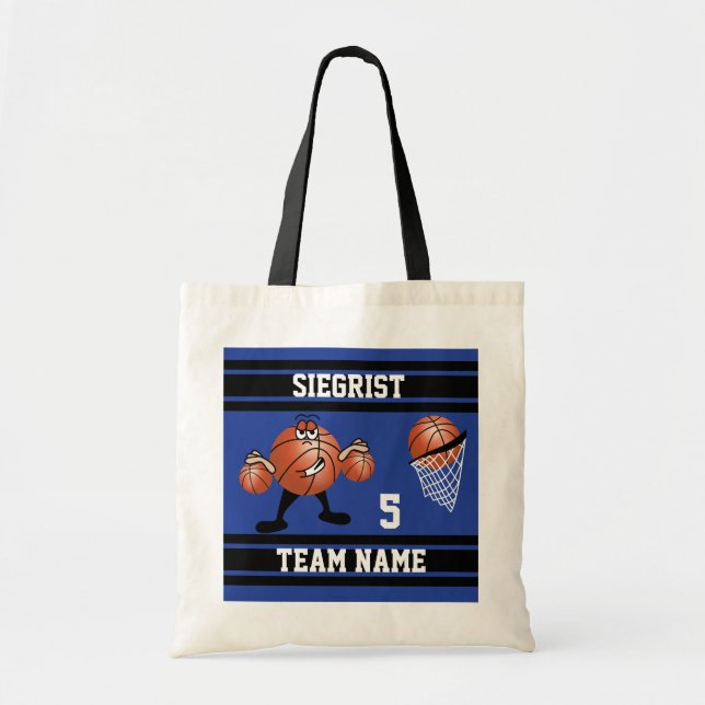Bolso De Tela Personaje de baloncesto Personalizado deportivo |  (Frente)