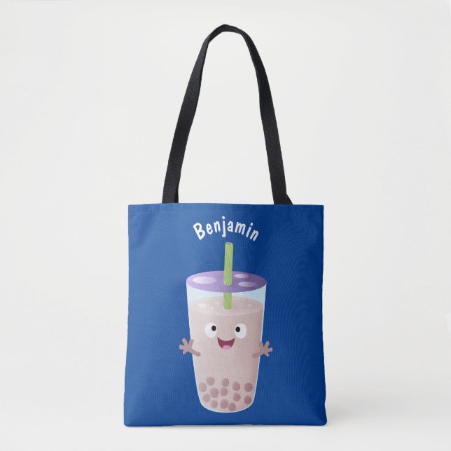 Bolso De Tela Personaje de dibujos animados de Cute happy bubble (Anverso)