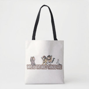 Bolso De Tela Personajes de Donde viven los monstruos en el logo