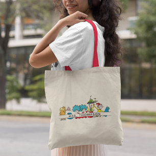 Bolso De Tela Personajes de Dr. Seuss y nombre de maestro