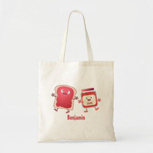 Bolso De Tela Personajes divertidos de la caricatura sobre pan y