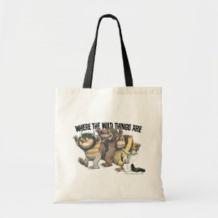 Bolso De Tela Personajes y logotipo de Donde los monstruos nos a
