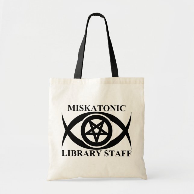 BOLSO DE TELA PERSONAL DE BIBLIOTECA DE MISKATONIC (Frente)