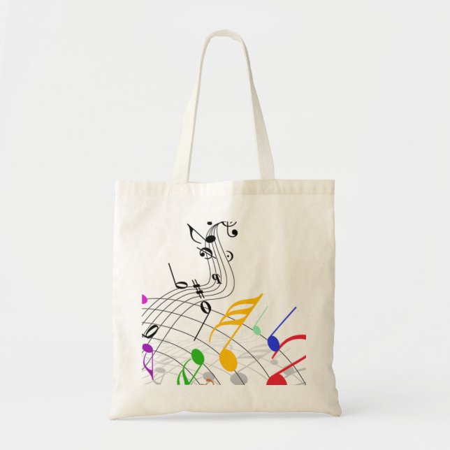 Bolso De Tela personal de las notas musicales n (Frente)