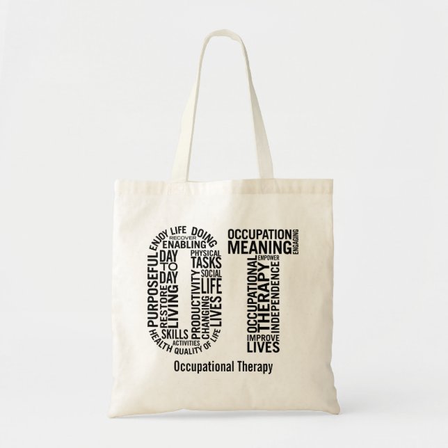 Bolso De Tela Personalice al terapeuta profesional OT (Frente)