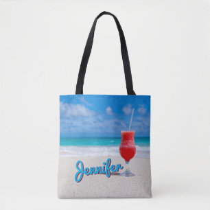 Bolso De Tela Personalice el daiquirí tropical del Caribe del