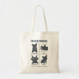 Bolso De Tela Personalidad de Frenchie Azul Divertido Perro Bull