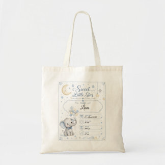 Bolso De Tela Personalisierbare Baby Geburtstafel mit Elefant