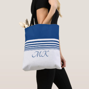 Bolso De Tela Personaliza Azul y Blanco