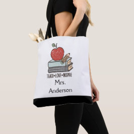 Bolso De Tela Personaliza Enseña Ama Inspira Regalo Para Maestro