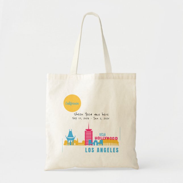 Bolso De Tela Personaliza, estuve aquí Los Ángeles, California (Frente)