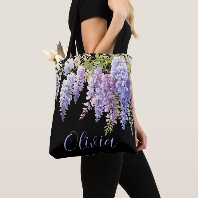 Bolso De Tela Personaliza la glicinia morada de la glicinia flor (Detalle)