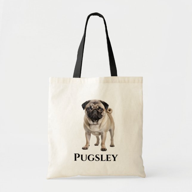 Bolso De Tela Personaliza Pug (Frente)