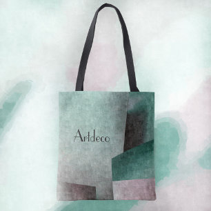 Bolso De Tela Personalizable abstracto del Rosa verde esmeralda 