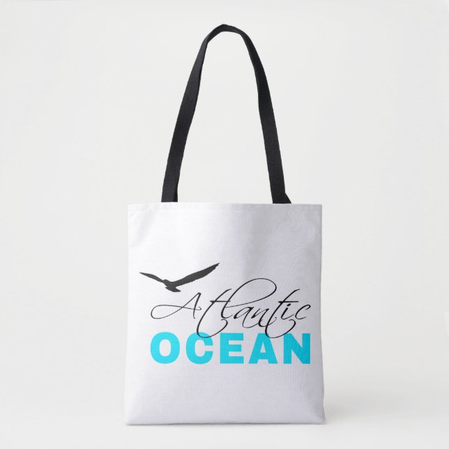 Bolso De Tela Personalizable Blanco del Océano Atlántico (Anverso)