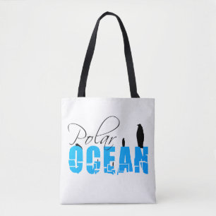Bolso De Tela Personalizable Blanco del Océano Polar
